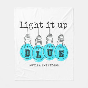 Licht het op Blauwe Autisme Bewustmakingspremie T- Fleece Deken