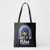 Licht het op Blauwe Regenboog Autisme Bewustzijnsf Tote Bag (Voorkant)