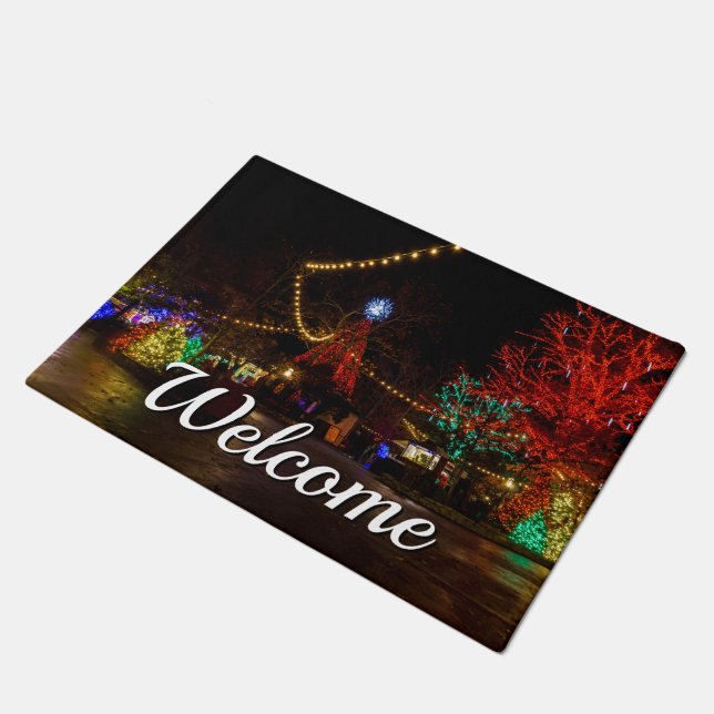 Licht het op voor kerstcadeaudeuren deurmat (Schuin)