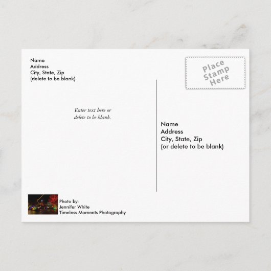 Licht het op voor kerstpostkaart briefkaart (Achterkant)