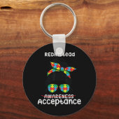 Licht het Rode Shirt op, redin Shirt, autism-Ac Sleutelhanger (Voorkant)