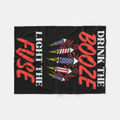 Licht het vuurwerk van het vuurwerk grappig vierde fleece deken (Voorkant (Horizontaal))
