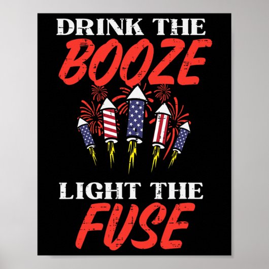 Licht het vuurwerk van het vuurwerk grappig vierde poster (Voorkant)