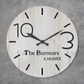Licht Hout Eenvoudig Nummer Familienaam Aangepast Grote Klok