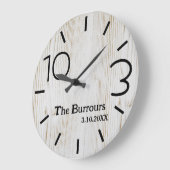 Licht Hout Eenvoudig Nummer Familienaam Aangepast Grote Klok (Hoek)