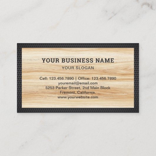 Licht Hout Hardware Power Tool Rode Boor Machine Visitekaartje (Achterkant)