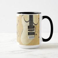 Licht hout look gitaar illustratie-monogram