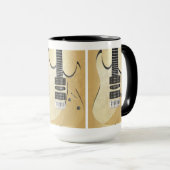 Licht hout look gitaar illustratie-monogram mok (Voorkant rechts)