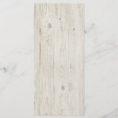 Licht hout rustiek gewei bruiloft menu (Achterkant)