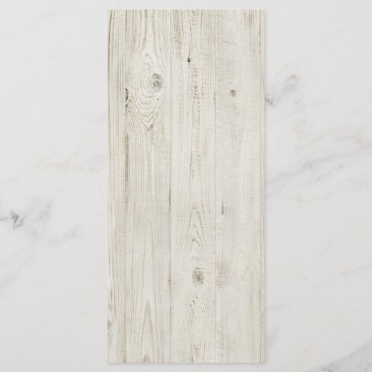 Licht hout rustiek gewei bruiloft menu (Achterkant)