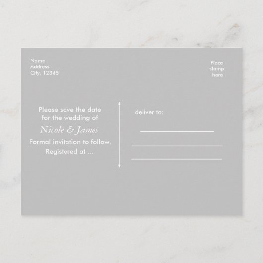 Licht Hout SAVE DE DATUM Rustieke Trouwfoto Aankondigingskaart (Achterkant)