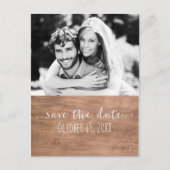 Licht Hout SAVE DE DATUM Rustieke Trouwfoto Aankondigingskaart (Voorkant)