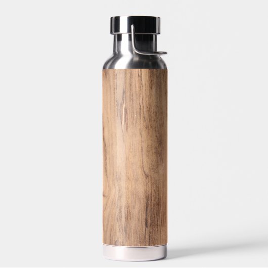 Licht houten bord met gladde houten korrels waterfles (Links)