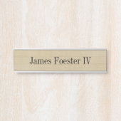 Licht Houten Graan Effect Bureau Hangende Naamplaa Deurbordje (Voorkant)