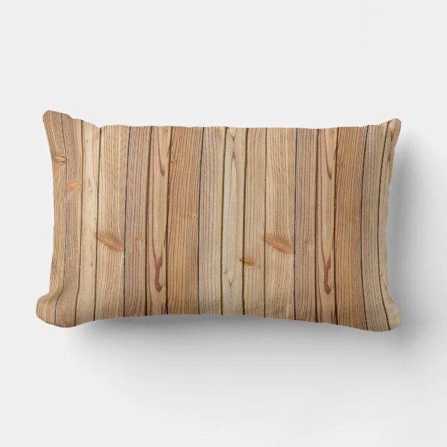 Licht houten lambrisering textuur lumbaal kussen (Voorkant)