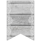 Licht houten paneel met witte kant. vlaggetjes (Tweede vlag)