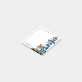 Licht huis blauw 1 notitieblok post-it® notes (Schuin)