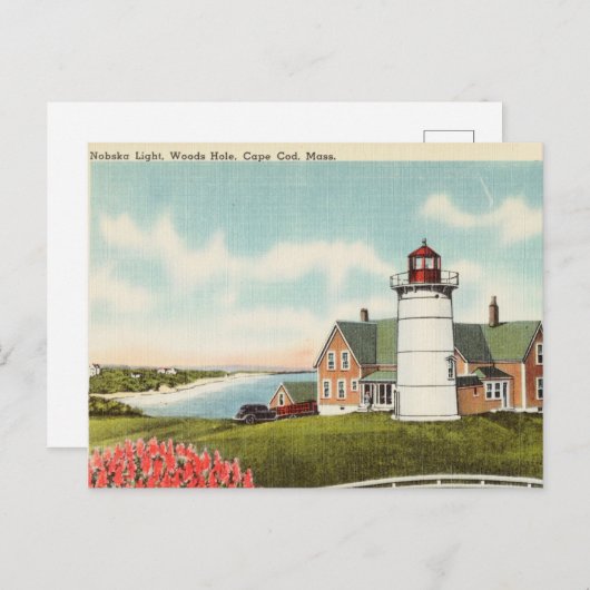 Licht huis, Houthal, Cape Cod Massachusetts Briefkaart (Voorkant / Achterkant)