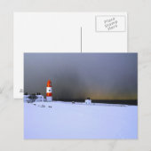Licht huis in wintersneeuw briefkaart (Voorkant / Achterkant)
