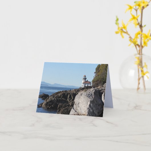 Licht Huis op San Juan Island West Side Blank Kaart (Gele Bloem)