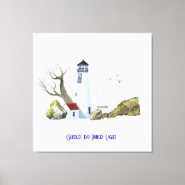 Licht huis schilderen canvas afdruk