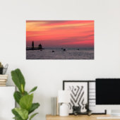 Licht huis tegen majestueuze zonsondergang op kana poster (Thuiskantoor)