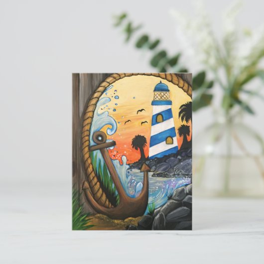 Licht huis Uitzicht Briefkaart (Staand voorkant)