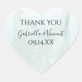 Licht Ice Blue Crystal Weddenschap Hartelijk dank Hart Sticker (Voorkant)
