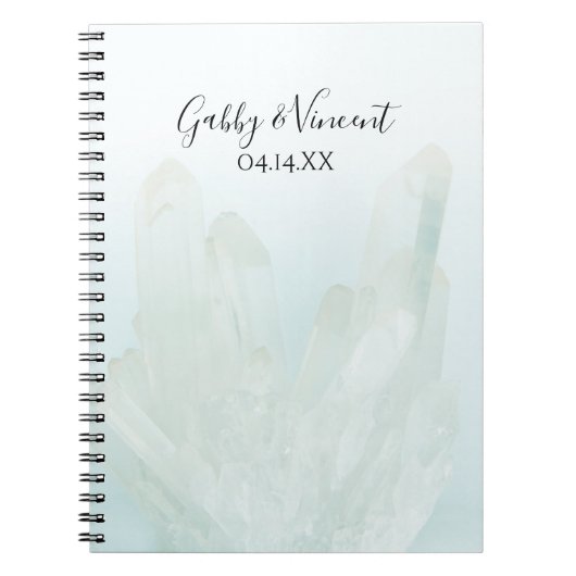 Licht Ice Blue Crystals Weddenschap Notitieboek (Voorkant)