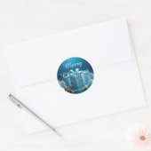 Licht Ice Blue verpakt kerstcadeaus Ronde Sticker (Envelop)