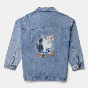 Licht in de donkere wintersolstitiemagie denim jacket