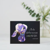 Licht in de duisternis Iris Fotografie & Quote Briefkaart (Staand voorkant)