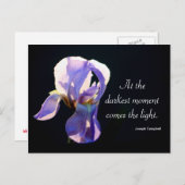 Licht in de duisternis Iris Fotografie & Quote Briefkaart (Voorkant / Achterkant)