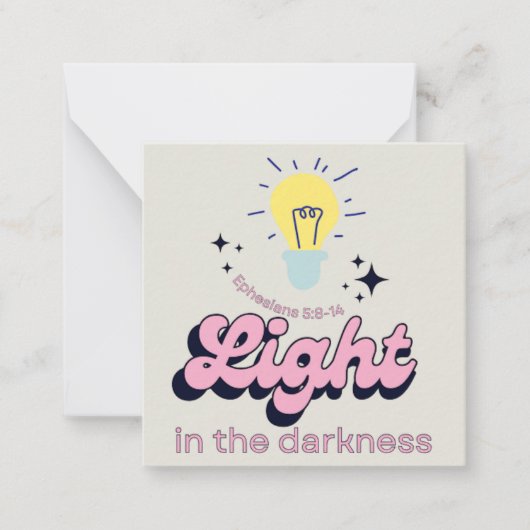 Licht in de Duisternis Kaart / Aanmoediging Kaart Notitiekaartje (Voorkant)