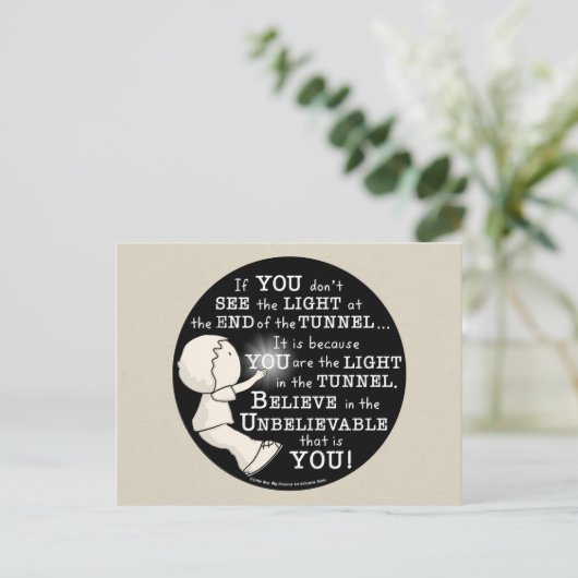 Licht in de tunnel briefkaart (Staand voorkant)