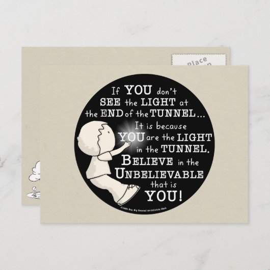 Licht in de tunnel briefkaart (Voorkant / Achterkant)