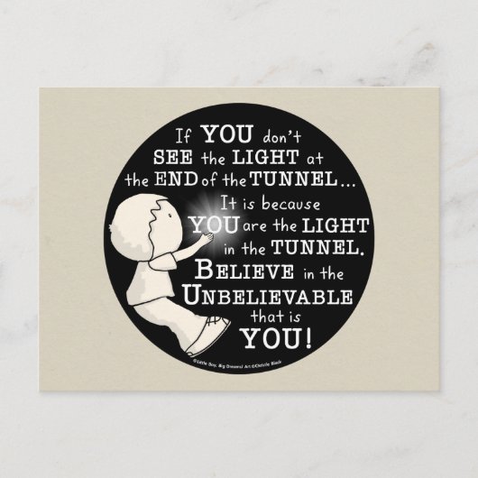 Licht in de tunnel briefkaart (Voorkant)