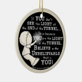 Licht in de tunnel keramisch ornament (Rechts)