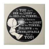 Licht in de tunnel tegeltje (Voorkant)