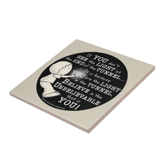 Licht in de tunnel tegeltje (Zijkant)