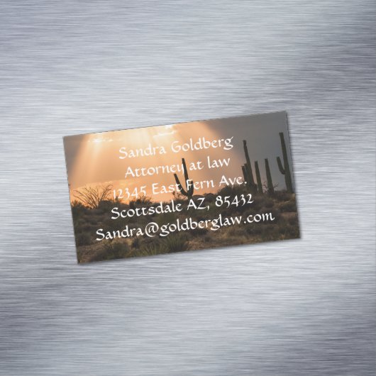 Licht in de woestijn magnetisch visitekaartje (Voorbeeld)