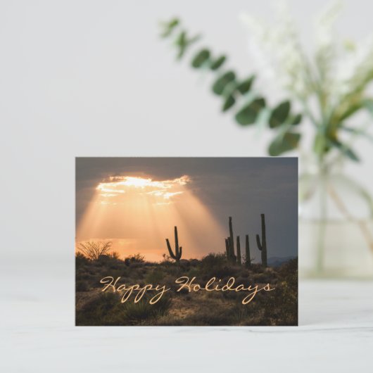 Licht in de woestijn Prettige feestdagen (Staand voorkant)