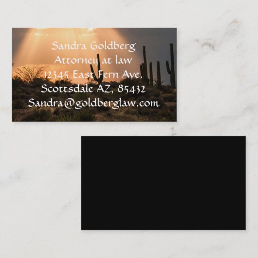 Licht in de woestijn visitekaartje (Voorkant / Achterkant)