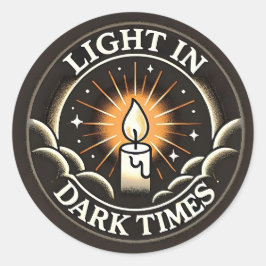 Licht in donkere tijden - Ronde Sticker