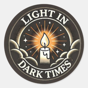 Licht in donkere tijden - Ronde Sticker