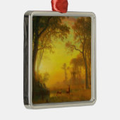 Licht in het bos (door Albert Bierstadt) Metalen Ornament (Rechts)