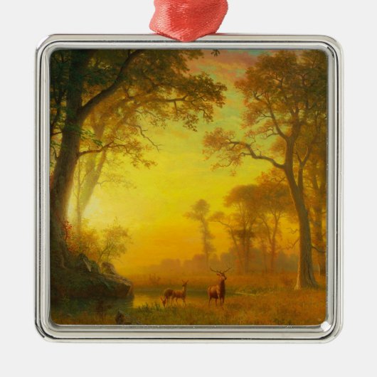 Licht in het bos (door Albert Bierstadt) Metalen Ornament (Voorkant)