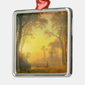 Licht in het bos (door Albert Bierstadt) Metalen Ornament (Links)