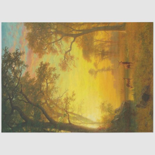 Licht in het bos (door Albert Bierstadt) Tissuepapier (Voorkant)