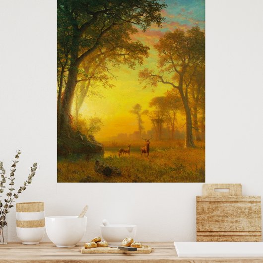 Licht in het bos poster (Keuken)
